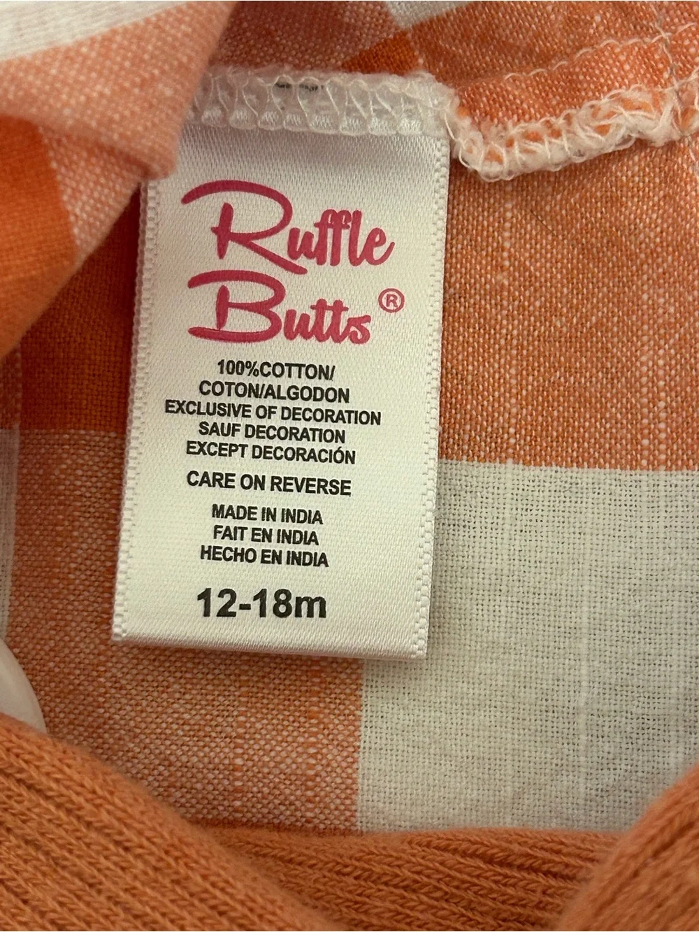 12-18M Ruffle Butts Gingham Dress w/ matching Tights